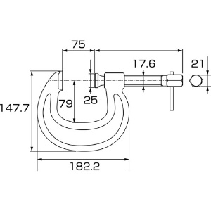 エビ 強力C型シャコ万力 75mm 強力C型シャコ万力 75mm C75 画像5