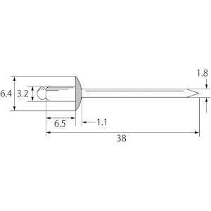 エビ カラーブラインドリベット4-2アルミ/スチール(300本入)リベット長6.5MM ブラック カラーブラインドリベット4-2アルミ/スチール(300本入)リベット長6.5MM ブラック CNSA42BEB 画像3