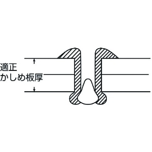 エビ カラーブラインドリベット(ブラック) アルミ/スティール製 4-2(65本入) エコパック カラーブラインドリベット(ブラック) アルミ/スティール製 4-2(65本入) エコパック CNSA42BMP 画像5