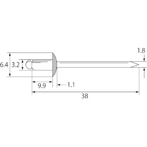 エビ カラーブラインドリベット4-4アルミ/スチール(300本入)リベット長9.9MM ブラック カラーブラインドリベット4-4アルミ/スチール(300本入)リベット長9.9MM ブラック CNSA44BEB 画像3