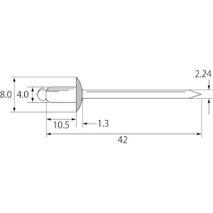 エビ カラーブラインドリベット5-4アルミ/スチール(300本入)リベット長10.5MM ブロンズ カラーブラインドリベット5-4アルミ/スチール(300本入)リベット長10.5MM ブロンズ CNSA54BREB 画像3