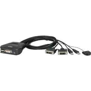 ATEN KVMスイッチ 2ポート/USB/DVI/ケーブル一体型 KVMスイッチ 2ポート/USB/DVI/ケーブル一体型 CS22D