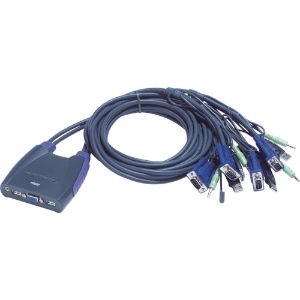 ATEN KVMスイッチ 4ポート/USB/ ケーブル一体型 KVMスイッチ 4ポート/USB/ ケーブル一体型 CS64US