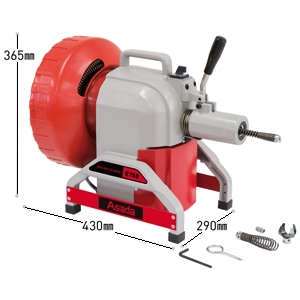 アサダ 排水管清掃器 ≪ドレンクリーナ E150≫ 清掃能力φ20〜100mm ヘッド交換可 排水管清掃器 ≪ドレンクリーナ E150≫ 清掃能力φ20〜100mm ヘッド交換可 DE150 画像2