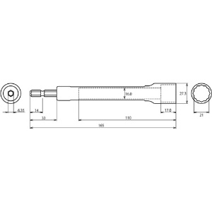 エビ 電ドルソケット“ストロック” ロングソケット 12角 対辺21mm 電ドルソケット“ストロック” ロングソケット 12角 対辺21mm DS21L 画像4