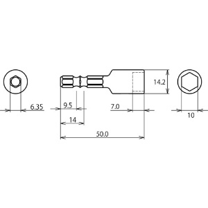 エビ ストロック ヘクスセッター用ソケット 対辺10mm ストロック ヘクスセッター用ソケット 対辺10mm DSH10 画像4