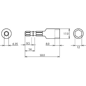 エビ ストロック ヘクスセッター用ソケット 対辺12mm ストロック ヘクスセッター用ソケット 対辺12mm DSH12 画像4