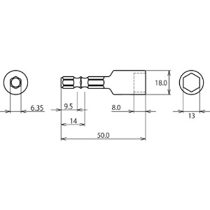 エビ ストロック ヘクスセッター用ソケット 対辺13mm ストロック ヘクスセッター用ソケット 対辺13mm DSH13 画像4