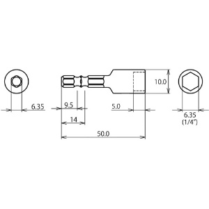 エビ ストロック ヘクスセッター用ソケット 対辺6.35mm ストロック ヘクスセッター用ソケット 対辺6.35mm DSH635 画像4