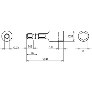 エビ ストロック ヘクスセッター用ソケット 対辺8mm ストロック ヘクスセッター用ソケット 対辺8mm DSH8 画像4