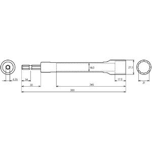 エビ ストロック 軽天ソケット 対辺21mm×300mm ストロック 軽天ソケット 対辺21mm×300mm DSKT213 画像5