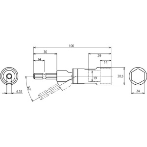 エビ ユニバーサルソケット“ストロック” 6角 対辺24mm ユニバーサルソケット“ストロック” 6角 対辺24mm DSU24S 画像4