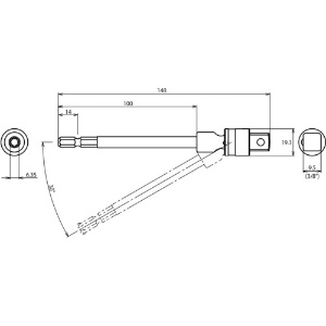 エビ ストロック ユニバーサルソケットアダプター ロングタイプ 差込角9.5mm ストロック ユニバーサルソケットアダプター ロングタイプ 差込角9.5mm DSUAL95 画像4