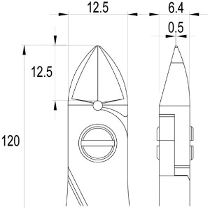 idealtek ESD精密ニッパ 長円形 大 フラッシュ刃 120mm ESD精密ニッパ 長円形 大 フラッシュ刃 120mm ES5151-CR-BG-IT 画像2