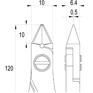 idealtek ESD精密ニッパ 先細形 フラッシュ刃 120mm ESD精密ニッパ 先細形 フラッシュ刃 120mm ES5341-CR-BG-IT 画像2