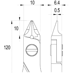 idealtek ESD精密ニッパ 先細リリーブ形 フルフラッシュ刃 120mm ESD精密ニッパ 先細リリーブ形 フルフラッシュ刃 120mm ES5542-CR-BG-IT 画像2