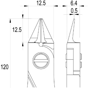 idealtek ESD精密ニッパ 先細リリーブ形 大 フルフラッシュ刃 120mm ESD精密ニッパ 先細リリーブ形 大 フルフラッシュ刃 120mm ES5552-CR-BG-IT 画像2