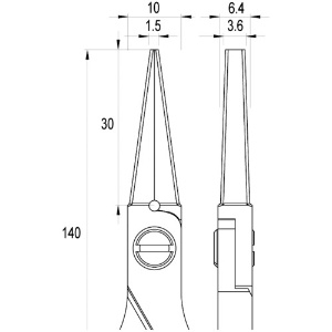 idealtek ESD精密プライヤー 直爪・平 ロング 140mm ギザ付 ESD精密プライヤー 直爪・平 ロング 140mm ギザ付 ES6014-CR-BG-IT 画像2