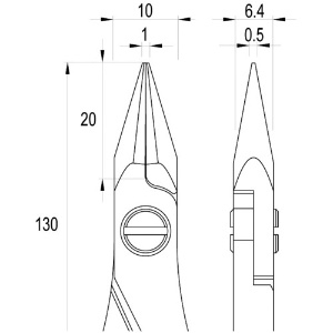 idealtek ESD精密プライヤー 半丸 130mm ギザ付 ESD精密プライヤー 半丸 130mm ギザ付 ES6022-CR-BG-IT 画像2