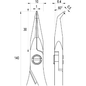 idealtek ESD精密プライヤー 曲爪 140mm ESD精密プライヤー 曲爪 140mm ES6023B-CR-BG-IT 画像2