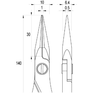 idealtek ESD精密プライヤー 半丸 ロング 140mm ギザ付 ESD精密プライヤー 半丸 ロング 140mm ギザ付 ES6024-CR-BG-IT 画像2