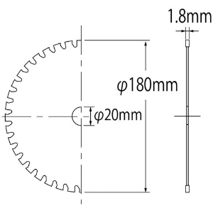 エビ 鉄工用チップソー きっ太郎 180mm 鉄工用チップソー きっ太郎 180mm FK180 画像3