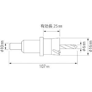 エビ 超硬ホルソー(チタンコーティング) 16mm 超硬ホルソー(チタンコーティング) 16mm HO16G 画像2