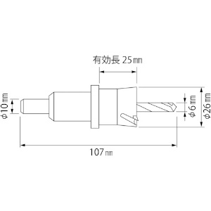 エビ 超硬ホルソー(チタンコーティング) 26mm 超硬ホルソー(チタンコーティング) 26mm HO26G 画像2