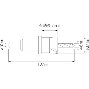 エビ 超硬ホルソー(チタンコーティング) 37mm 超硬ホルソー(チタンコーティング) 37mm HO37G 画像2