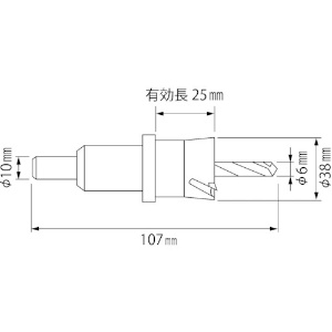 エビ 超硬ホルソー(チタンコーティング) 38mm 超硬ホルソー(チタンコーティング) 38mm HO38G 画像2