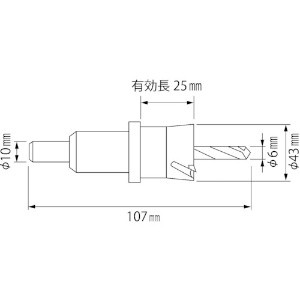 エビ 超硬ホルソー(チタンコーティング) 43mm 超硬ホルソー(チタンコーティング) 43mm HO43G 画像2