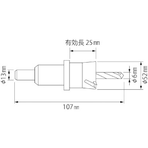 エビ 超硬ホルソー(チタンコーティング) 52mm 超硬ホルソー(チタンコーティング) 52mm HO52G 画像2