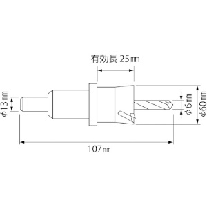 エビ 超硬ホルソー(チタンコーティング) 60mm 超硬ホルソー(チタンコーティング) 60mm HO60G 画像2