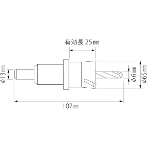 エビ 超硬ホルソー(チタンコーティング) 65mm 超硬ホルソー(チタンコーティング) 65mm HO65G 画像2