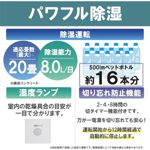 IRIS 【生産完了品】285780 デシカント式除湿機 8L ホワイト 285780 デシカント式除湿機 8L ホワイト IJD-K80 画像3