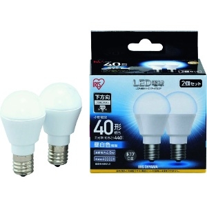IRIS 【生産完了品】LED電球2個セット E17直下タイプ 40形相当 昼白色 LDA4N-H-E17-4T52P