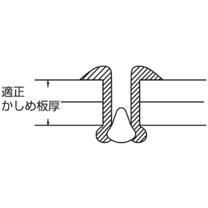 エビ ブラインドリベット(丸頭) ステンレス/スティール製 3-2(1000本入) ブラインドリベット(丸頭) ステンレス/スティール製 3-2(1000本入) LSS32 画像5