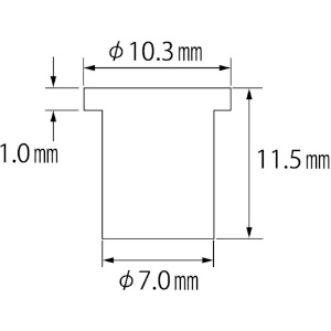 エビ ブラインドナット“エビナット”(平頭・アルミ製) 板厚1.5 M5X0.8(1000個入) ブラインドナット“エビナット”(平頭・アルミ製) 板厚1.5 M5X0.8(1000個入) NAD515M 画像2