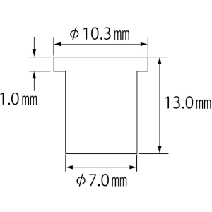 エビ ブラインドナット“エビナット”(平頭・アルミ製) 板厚3.2 M5X0.8(1000個入) ブラインドナット“エビナット”(平頭・アルミ製) 板厚3.2 M5X0.8(1000個入) NAD5M 画像2