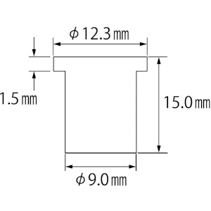 エビ ブラインドナット“エビナット”(平頭・アルミ製) 板厚2.5 M6X1.0(1000個入) ブラインドナット“エビナット”(平頭・アルミ製) 板厚2.5 M6X1.0(1000個入) NAD625M 画像2