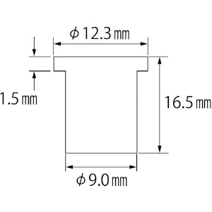 エビ ブラインドナット“エビナット”(平頭・アルミ製) 板厚4.0 M6X1.0(1000個入) ブラインドナット“エビナット”(平頭・アルミ製) 板厚4.0 M6X1.0(1000個入) NAD640M 画像2