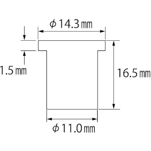 エビ ブラインドナット“エビナット”(平頭・アルミ製) 板厚2.5 M8X1.25(500個入) ブラインドナット“エビナット”(平頭・アルミ製) 板厚2.5 M8X1.25(500個入) NAD825M 画像2