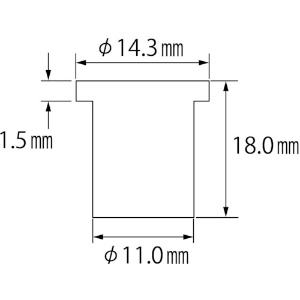 エビ ブラインドナット“エビナット”(平頭・アルミ製) 板厚4.0 M8X1.25(500個入) ブラインドナット“エビナット”(平頭・アルミ製) 板厚4.0 M8X1.25(500個入) NAD840M 画像2