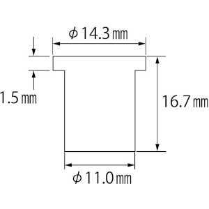 エビ ブラインドナット“エビナット”(平頭・アルミ製) 板厚3.2 M8X1.25(1000個入) ブラインドナット“エビナット”(平頭・アルミ製) 板厚3.2 M8X1.25(1000個入) NAD8M 画像2