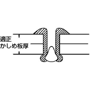 エビ ブラインドリベット(スティール/スティール製) 8-4(500本入) 箱入 ブラインドリベット(スティール/スティール製) 8-4(500本入) 箱入 NS84 画像5