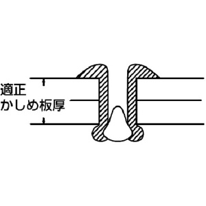 エビ ブラインドリベット アルミ/スティール 5-4 (1000本入) ブラインドリベット アルミ/スティール 5-4 (1000本入) NSA54 画像5