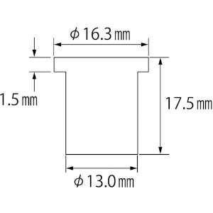 エビ ブラインドナット“エビナット”(平頭・スティール製) 板厚2.5 M10×1.5(500個入) ブラインドナット“エビナット”(平頭・スティール製) 板厚2.5 M10×1.5(500個入) NSD1025M 画像2