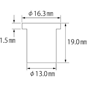 エビ ブラインドナット“エビナット”(平頭・スティール製) 板厚4.0 M10×1.5(500個入) ブラインドナット“エビナット”(平頭・スティール製) 板厚4.0 M10×1.5(500個入) NSD1040M 画像2