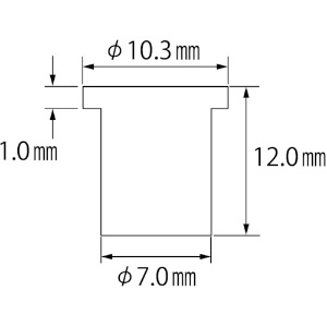エビ ブラインドナット“エビナット”(平頭・スティール製) 板厚1.5 M5×0.8(1000個入) ブラインドナット“エビナット”(平頭・スティール製) 板厚1.5 M5×0.8(1000個入) NSD515M 画像2