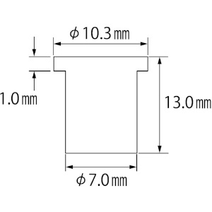 エビ ブラインドナット“エビナット”(平頭・スティール製) 板厚2.5 M5×0.8(1000個入) ブラインドナット“エビナット”(平頭・スティール製) 板厚2.5 M5×0.8(1000個入) NSD525M 画像2